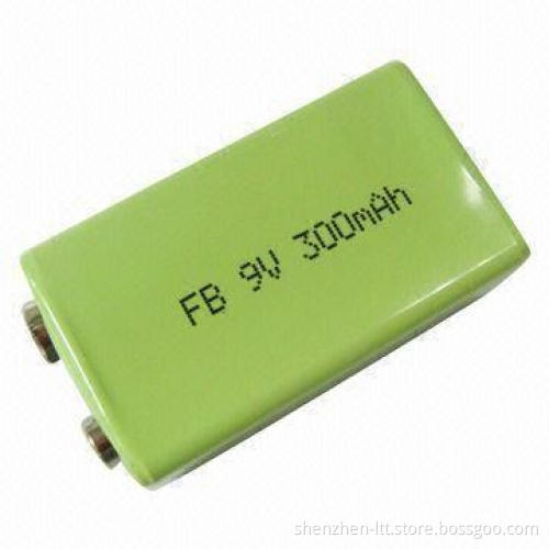 Rechargeable NiMH Battery with 9V Voltage and 300mAh Capacity